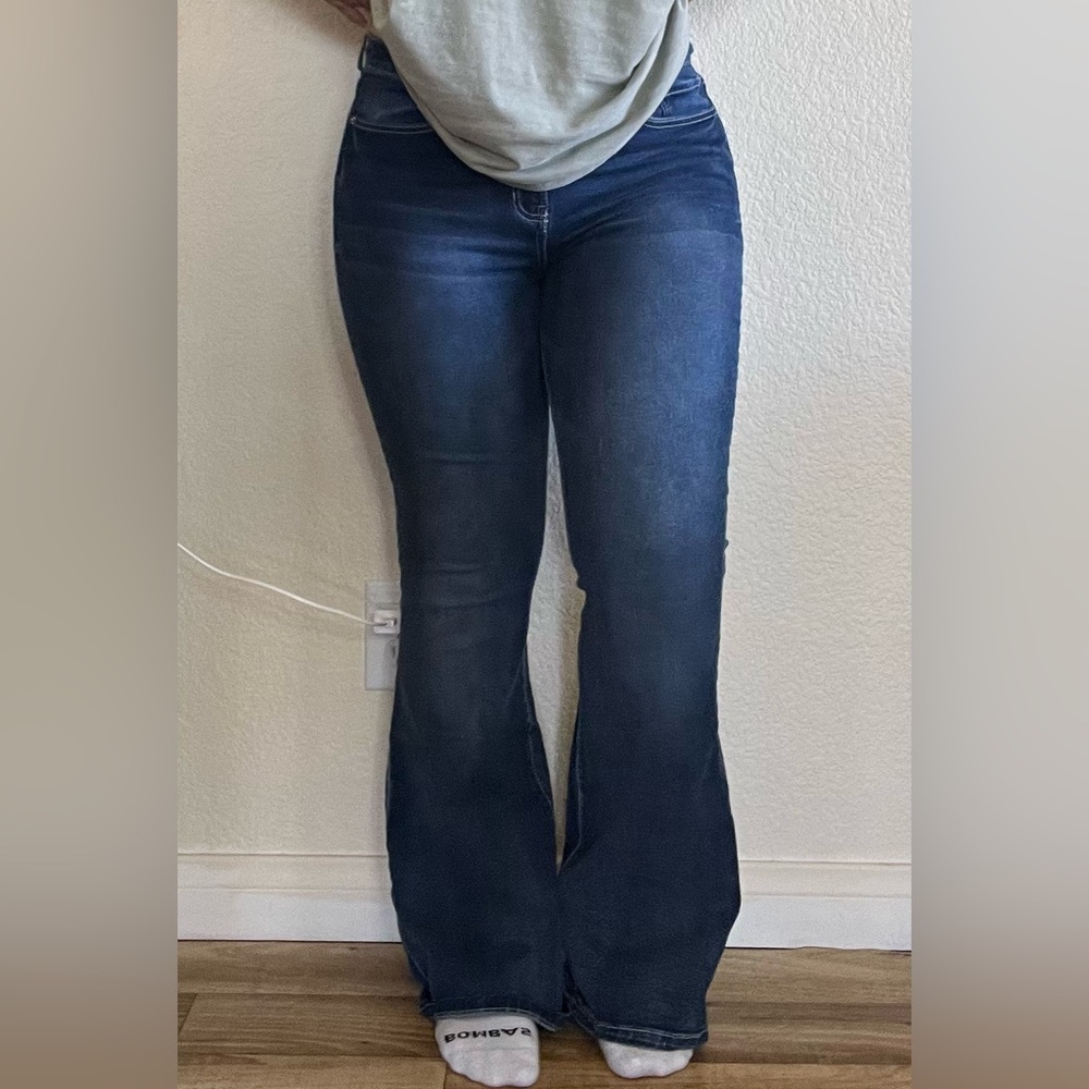 YMI Women's Deep Blue Flare Jeans
